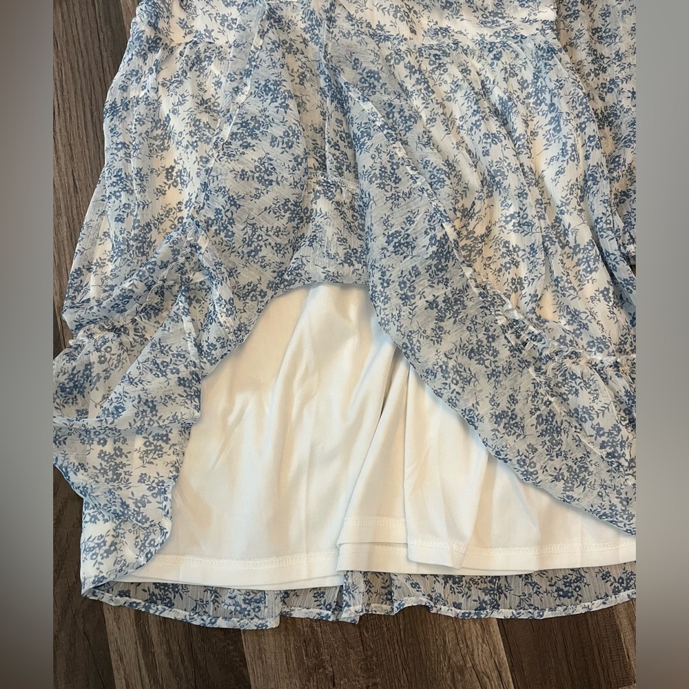 Sugar Lips Stop And Stare Floral Print Ruffled Mini Dress SZ L - Picture 8 of 16
